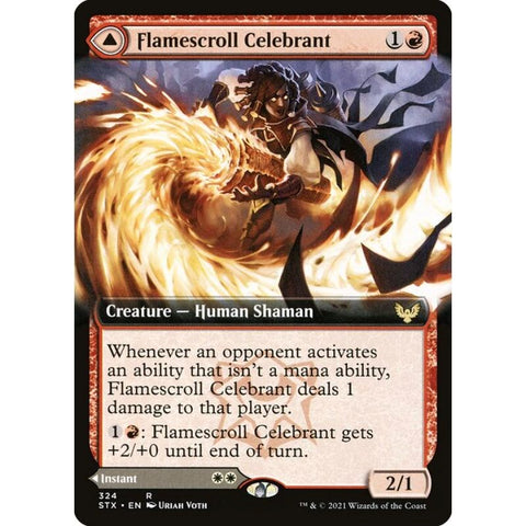 Magic Single - Flamescroll Celebrant // Revel in Silence (Foil) (Extended Art)